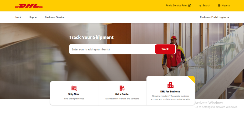 DHL provides international express shipments to over 220 countries and territories.