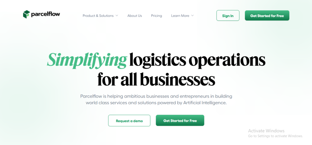 Parcelflow operates as a logistics management platform rather than a traditional courier company