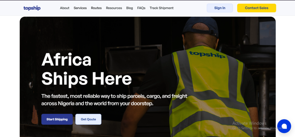 Topship Africa is a delivery company that provides customers with the option of sending and receiving items to or from any location in the world